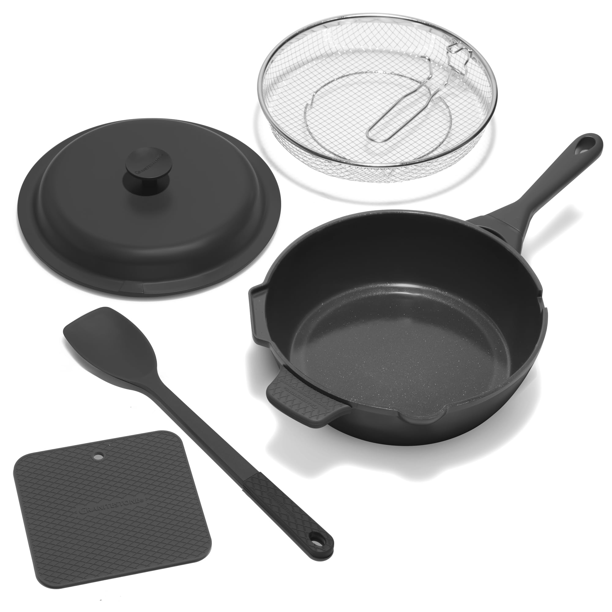 Amazon.com: ZUKA 10 in 1 Ceramic Pan by Granitestone, Large 10